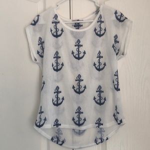 Blu planet anchor shirt size M